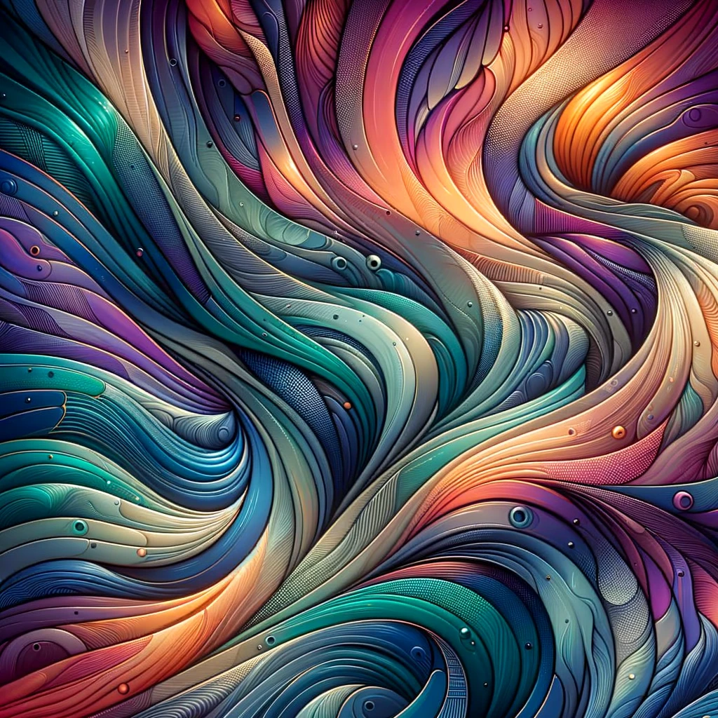 DALL·E 2024-05-24 04.04.41 - An abstract art piece with a harmonious blend of cool and warm colors, including hues of purple, orange, and teal. The design should incorporate fluid